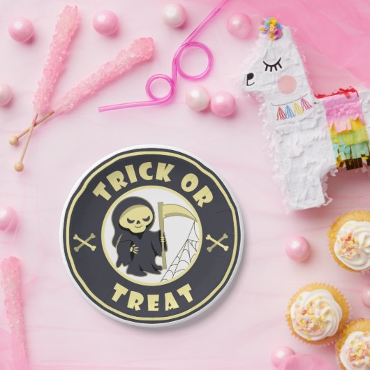 Assiettes En Carton Trick ou traiter Halloween griffeur caractère (Fête)