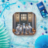 Assiettes En Carton Trick ou Treat Ghost Dogs (Fête)