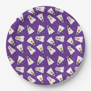 Assiettes En Carton Trick Ou Treat Labrador Retriever Ghost Dogs