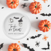 Assiettes En Carton Tricoter ou traiter éffrayant | Parti Halloween