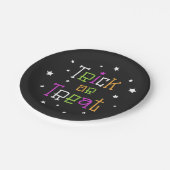 Assiettes En Carton Tricoter ou traiter les étoiles Halloween (Angle)