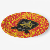 Assiettes En Carton Trinacria sicilienne sur l'Motif baroque (Angle)