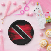 Assiettes En Carton Trinité-et-Tobago flag brush stroke (Fête)