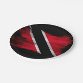 Assiettes En Carton Trinité-et-Tobago flag brush stroke (Angle)