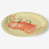 Assiettes En Carton Trio Citrouille de récolte (Angle)