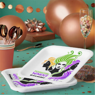 Assiettes En Carton Trio coloré stylisé de femmes IWD 2025
