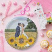 Assiettes En Carton trio de tournesol - vos plaques de papier photo ma (Fête)