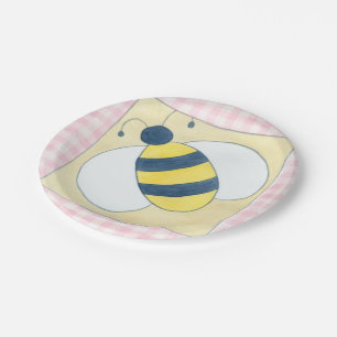 Assiettes En Carton Trio des abeilles avec des fleurs