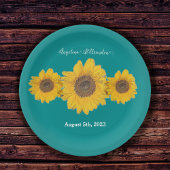 Assiettes En Carton trio tournesol no3 pour mariage