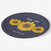 Assiettes En Carton trio tournesol no3 pour mariage (Angle)