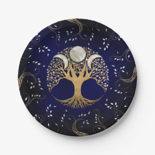 Assiettes En Carton Triple Lune - Arbre de vie Ornement