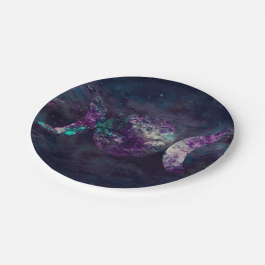 Assiettes En Carton Triple Moon Goddess Luna Universe Party (Angle)