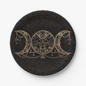 Assiettes En Carton Triple Moon - Triple Goddess Gold and black (Devant)
