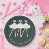 Assiettes En Carton Trois Ballerinas mignonnes, Robes blanches (Fête)