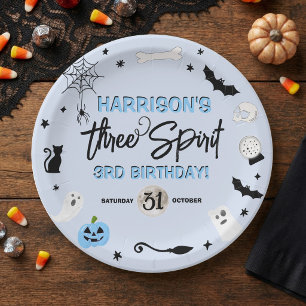 Assiettes En Carton Trois Esprits! Garçons Halloween 3ème Anniversaire