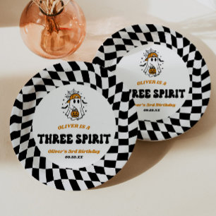 Assiettes En Carton Trois Esprits Halloween Rétro 3ème Fête d'Annivers
