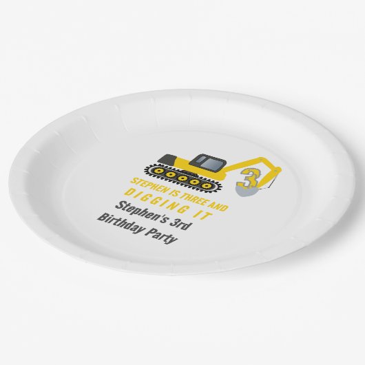 Assiettes En Carton Trois et creuser la construction 3ème fête d'anniv (Angle)