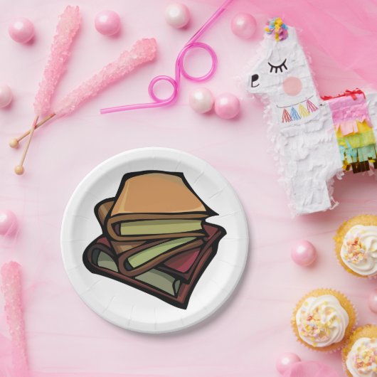 Assiettes En Carton Trois livres anciens empilés ensemble (Fête)