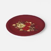 Assiettes En Carton Trois Roses de bijoux (Angle)