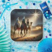 Assiettes En Carton Trois Sages suivant une étoile (Fête)