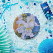 ASSIETTES EN CARTON TROIS SNAPDRAGONS BLANCS PLAQUE DE PAPIER (Fête)