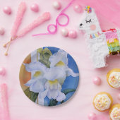 ASSIETTES EN CARTON TROIS SNAPDRAGONS BLANCS PLAQUE DE PAPIER (Fête)