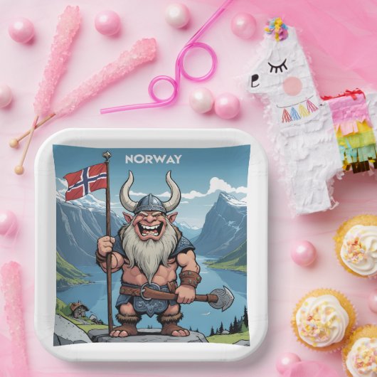 Assiettes En Carton Troll norvégien (Fête)