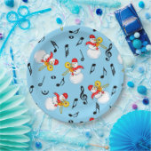 Assiettes En Carton Trombone Snowman Music Notes Motif (Fête)