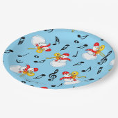 Assiettes En Carton Trombone Snowman Music Notes Motif (Angle)