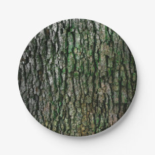 Assiettes En Carton Tronc d'arbre (écorce en bois)