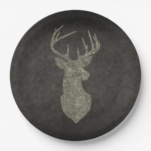 Assiettes En Carton Trophée Regal Buck Deer Silhouette au Camouflage
