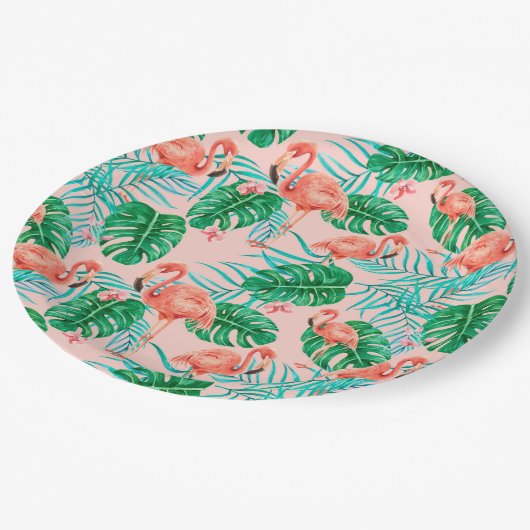 Assiettes En Carton Tropical (Angle)