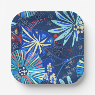 Assiettes En Carton tropical Abstrait