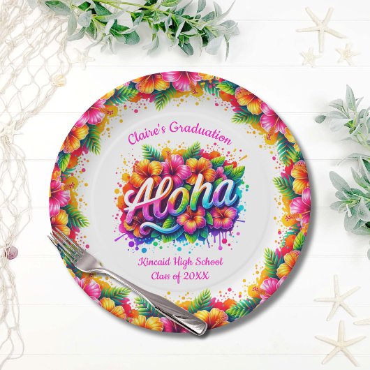 Assiettes En Carton Tropical Aloha Graduation Luau Party