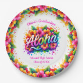 Assiettes En Carton Tropical Aloha Graduation Luau Party (Devant)
