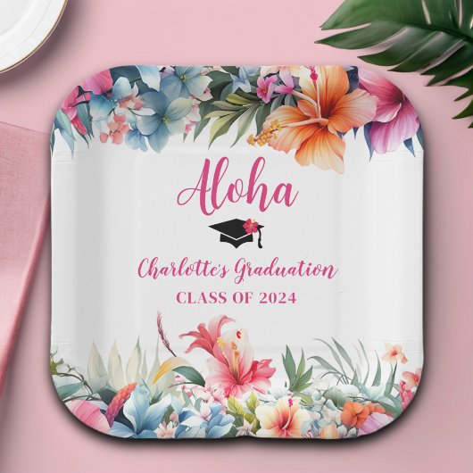 Assiettes En Carton Tropical Aloha Luau Graduation 2024