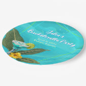 Assiettes En Carton Tropical Bachelorette Party Blue Waves (Angle)