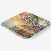 Assiettes En Carton Tropical Beach Tiki Party (Angulaire)