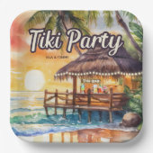 Assiettes En Carton Tropical Beach Tiki Party (Recto)
