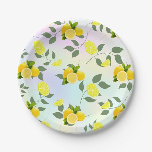 Assiettes En Carton Tropical Citrus été frais Orange lemon Slice (Devant)