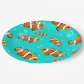 Assiettes En Carton Tropical Clownfish & Bubbles Motif (Angle)