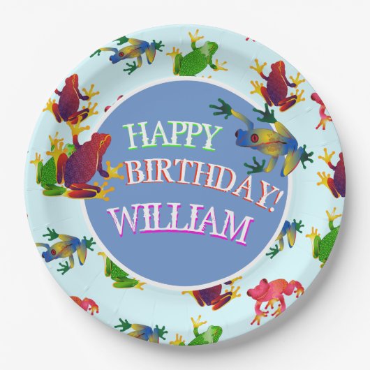 Assiettes En Carton Tropical de la grenouille (Devant)