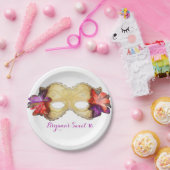 Assiettes En Carton Tropical Floral Masquerade Masque Élégant Parti (Fête)