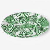 Assiettes En Carton Tropical Green Palm Feuille Summer Art Motif (Angle)