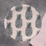 Assiettes En Carton Tropical Grey & Pink Ananas Motif sans couture<br><div class="desc">Tropical Grey & Pink Ananas Motif sans couture</div>