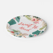 Assiettes En Carton Tropical Hawaiian Sweet 16 Plaque papier d'anniver (Angle)