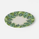 Assiettes En Carton Tropical Jungle Feuille fête d'anniversaire (Angle)