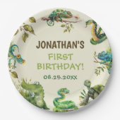Assiettes En Carton Tropical Jungle Reptile Anniversaire de enfant Par (Devant)