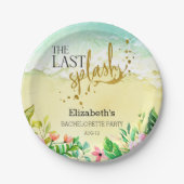 Assiettes En Carton Tropical Le dernier splash Bachelorette Party (Devant)