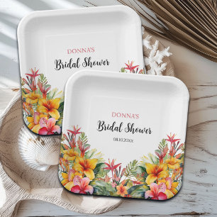 Assiettes En Carton Tropical Luau Fête de Mariage Hawaïenne